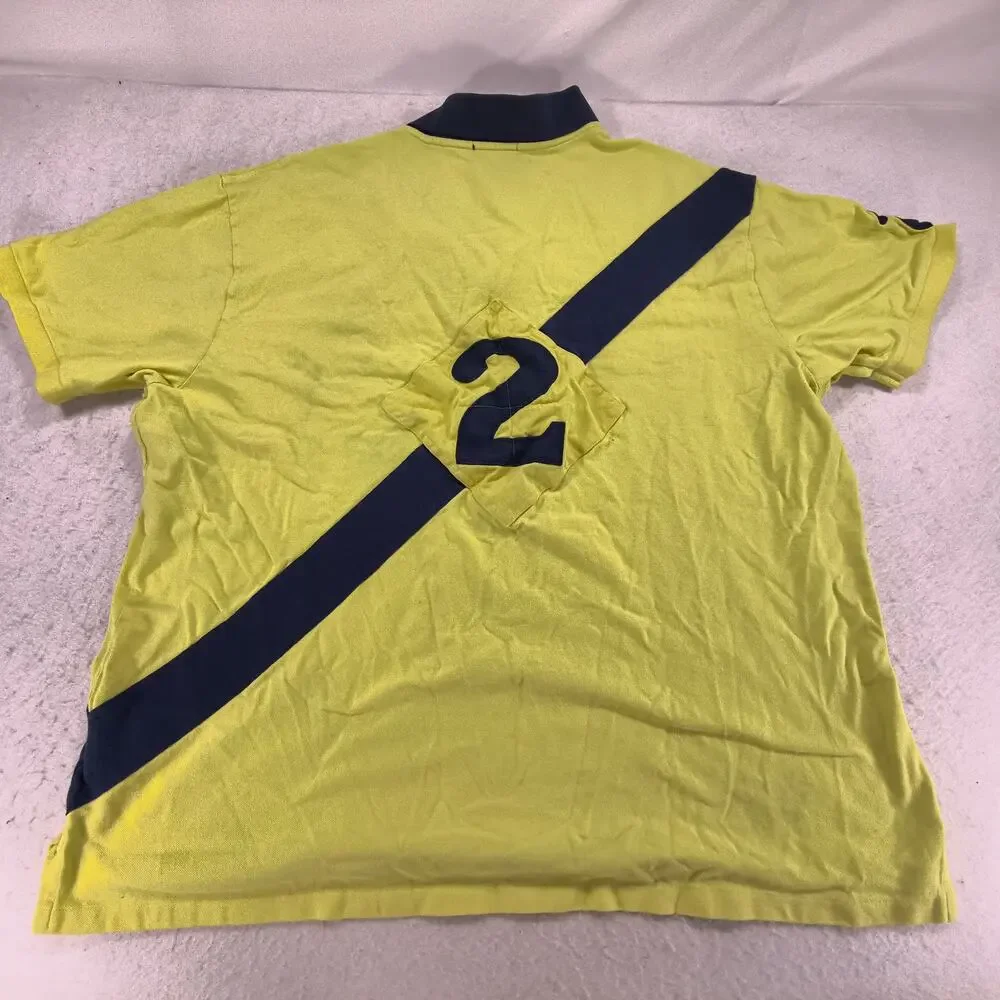 Polo Ralph Lauren Short Sleeve Collared Polo Shirt Mens Size 3XB Yellow Blue